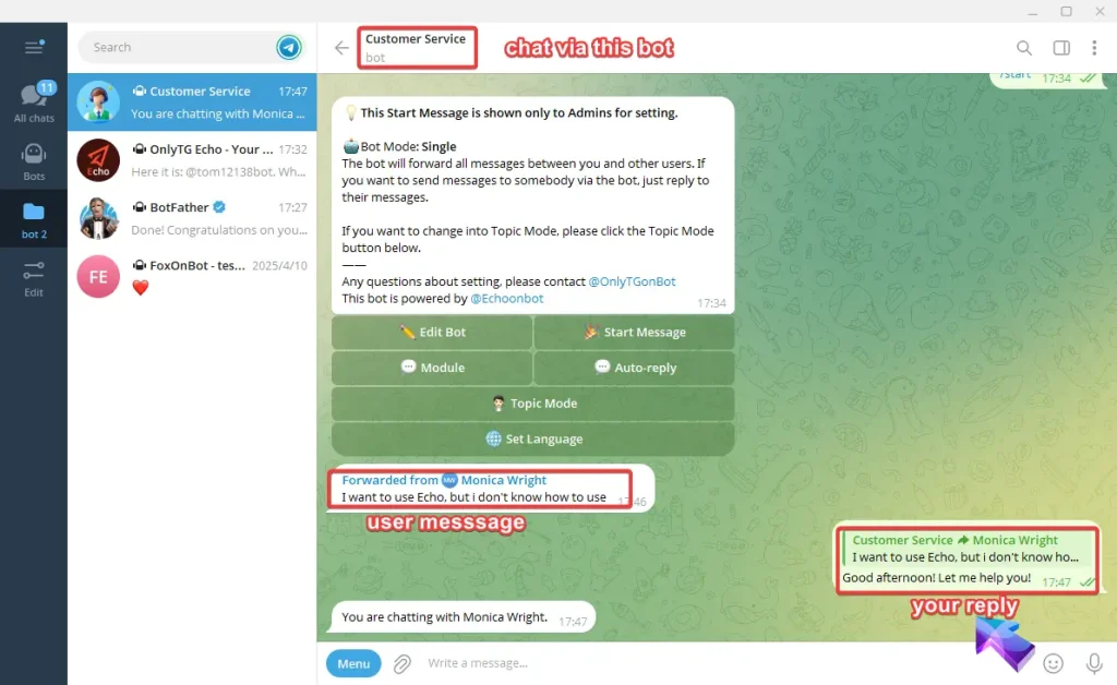 Building Telegram Business Bots with OnlyTG Echo