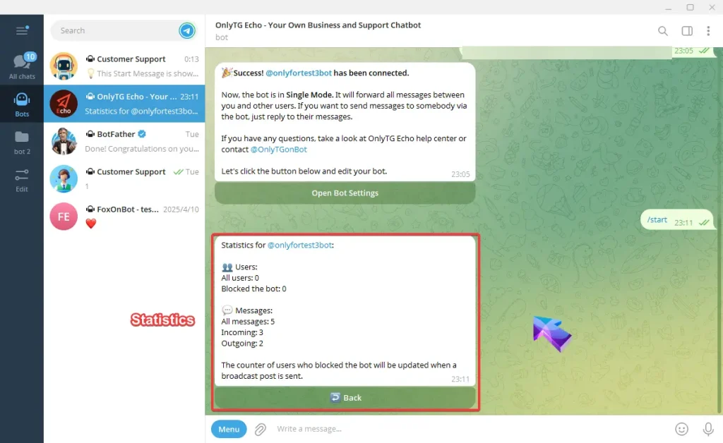 Message Reply using OnlyTG Echo