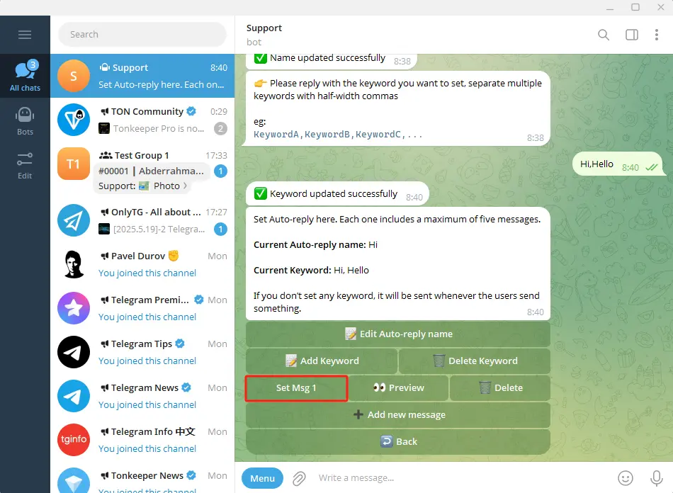How to Set Auto Reply in Telegram?
