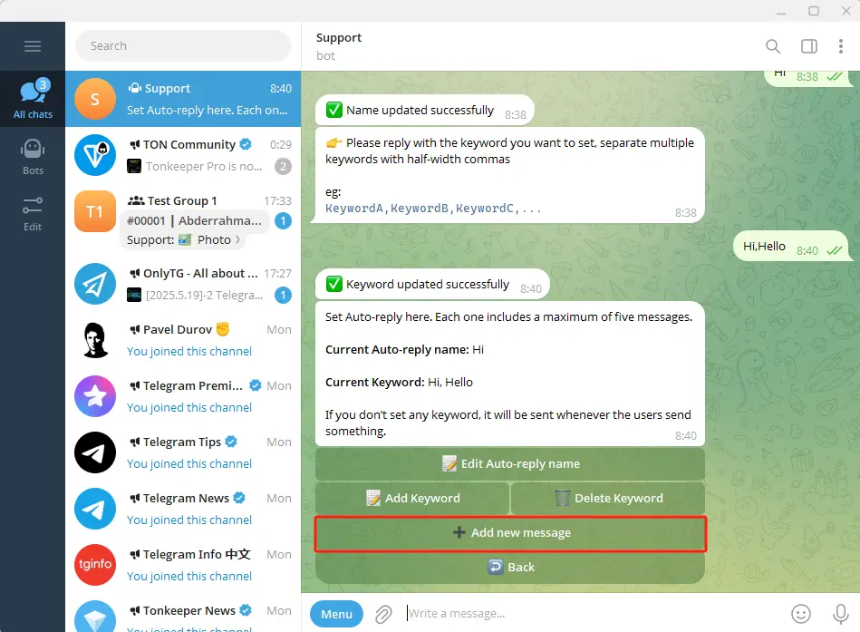 How to Set Auto Reply in Telegram?