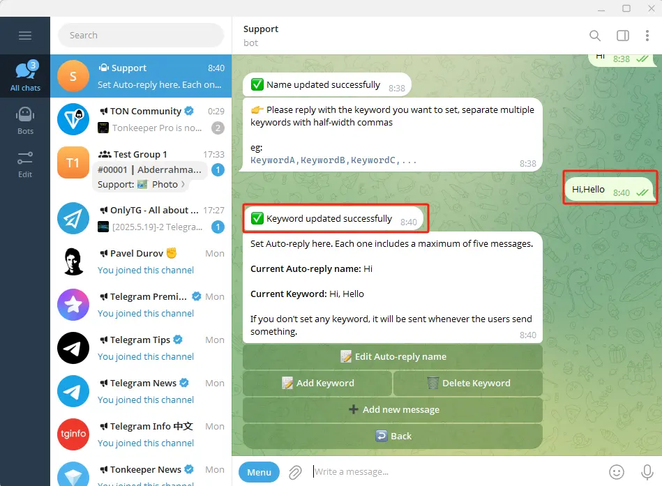 How to Set Auto Reply in Telegram?