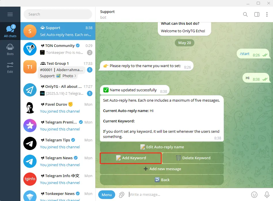 How to Set Auto Reply in Telegram?