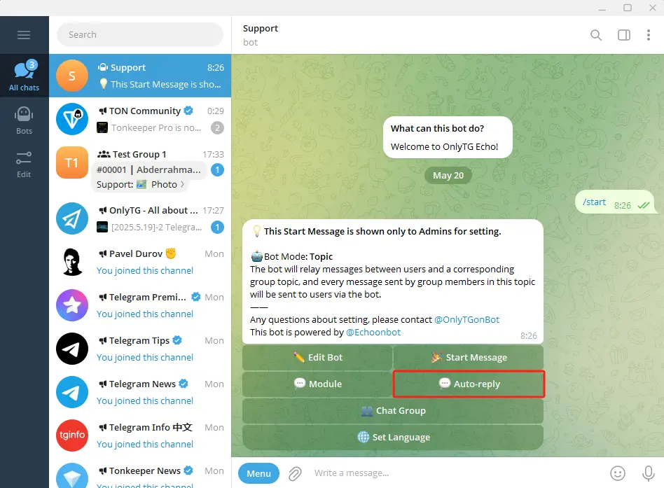 How to Set Auto Reply in Telegram?