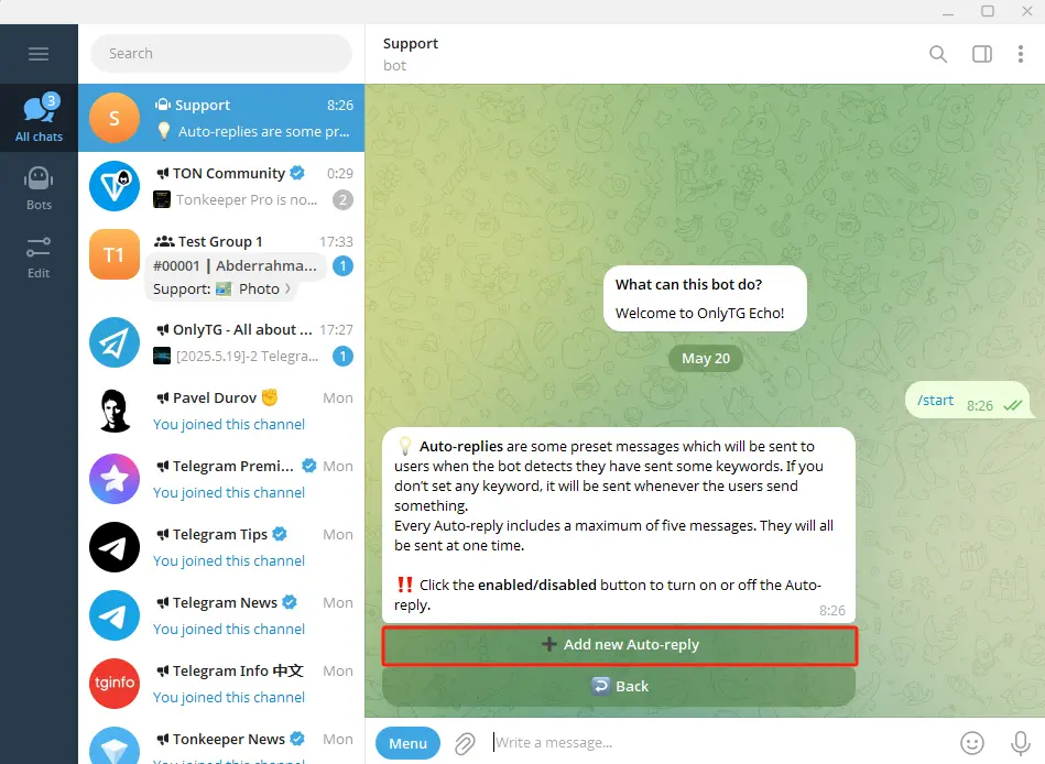 Trigger Keywords and Auto-reply