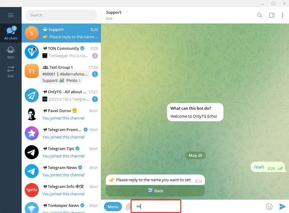 How to auto answer in Telegram