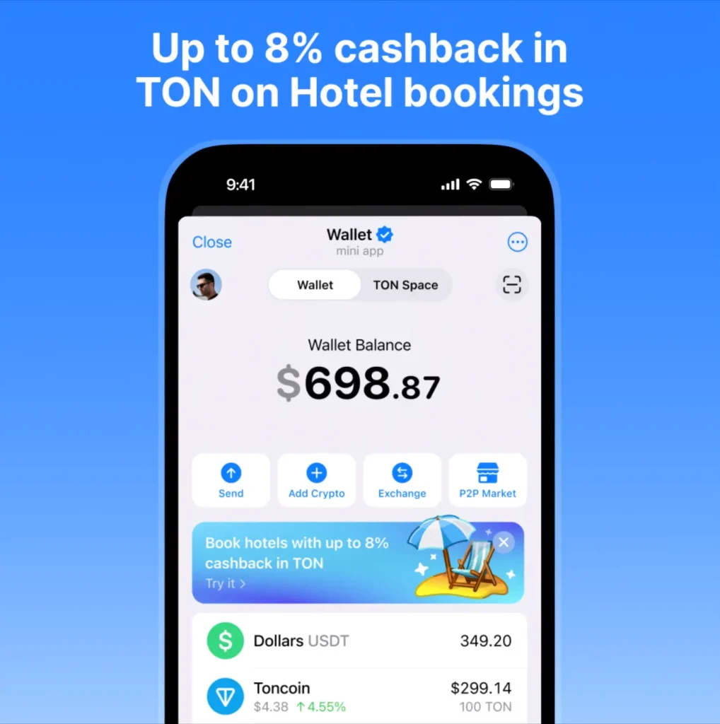 TON Travel Launches Crypto Hotel Booking with Up to 8% Toncoin Cashback