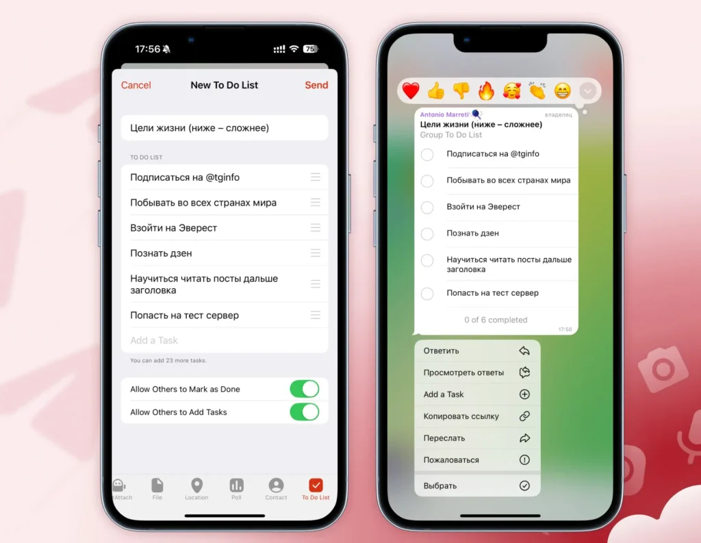 Telegram Beta for iOS Introduces Collaborative Task Lists