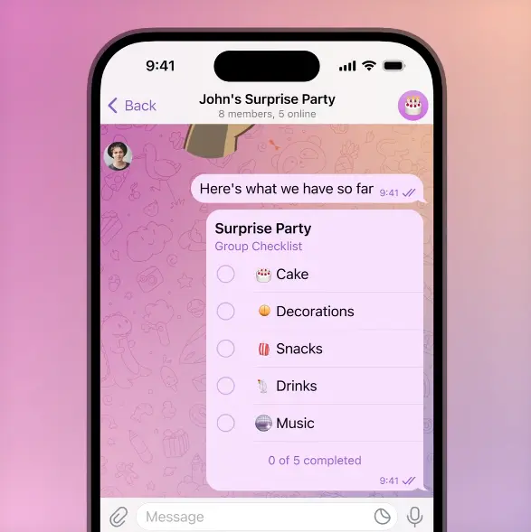 Checklists, Telegram Latest Update, Encourage Collaborative Communities