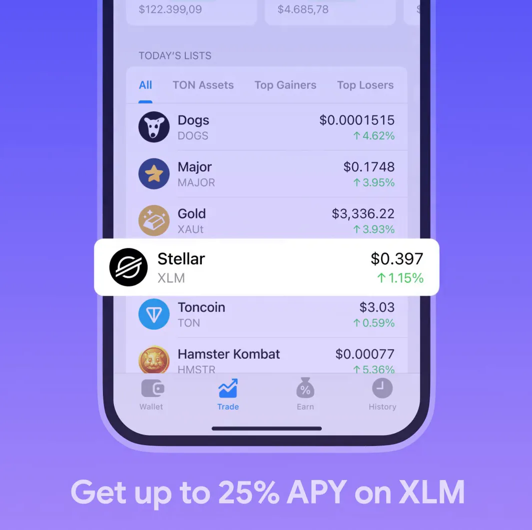 Buy XLM with 0% Fees and Earn Up to 25% APY