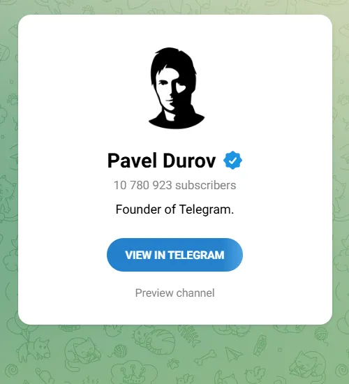Telegram channel of Public Figure