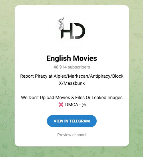 USA Telegram channel of Movie