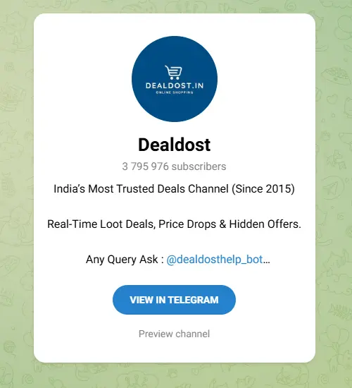 India Telegram Channel of Sales