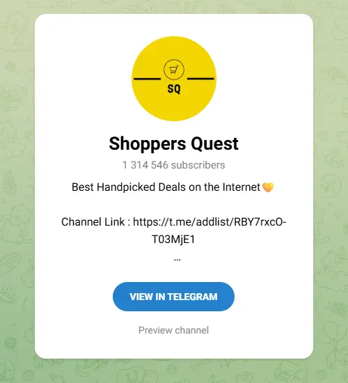 India Telegram Channel of Sales