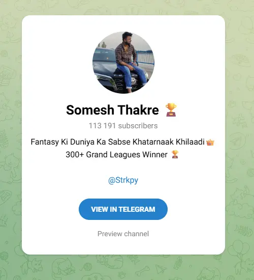 India Telegram Channels of sport